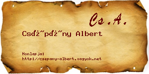 Csépány Albert névjegykártya