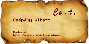 Csépány Albert névjegykártya
