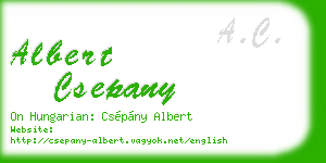 albert csepany business card