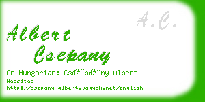 albert csepany business card